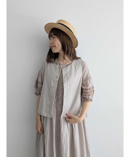 ☆TSUHARU ツハル SOLD OUT レース×綿リバーシブルベスト 生成