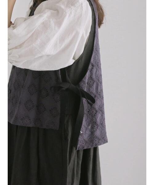 ☆TSUHARU ツハル SOLD OUT レース×綿リバーシブルベスト 生成