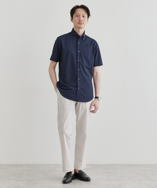 専用半袖青 TAKEO KIKUCHI フォーマル シャツ ユーティリティ ピンヘッド