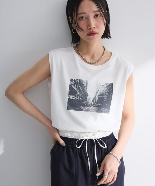 tシャツ フォトノースリーブTシャツ レディース Green Parks tシャツ ノースリーブフォトプルオーバー