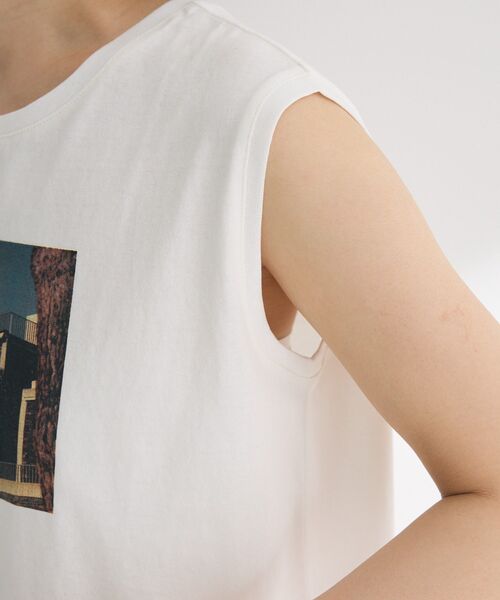 tシャツ パネル切替えノースリーブプルオーバー「手洗い可能」 レディース SHIPS tシャツ Tシャツ 「手洗い可能」ジョーゼット ショート