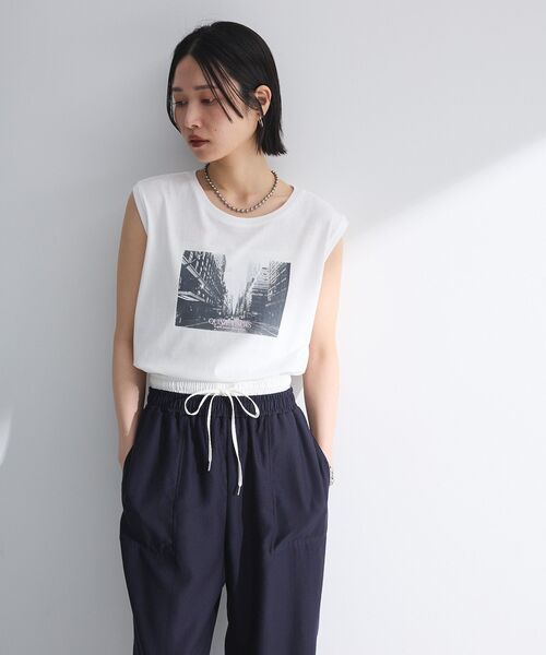 tシャツ フォトノースリーブTシャツ レディース Green Parks tシャツ ノースリーブフォトプルオーバー