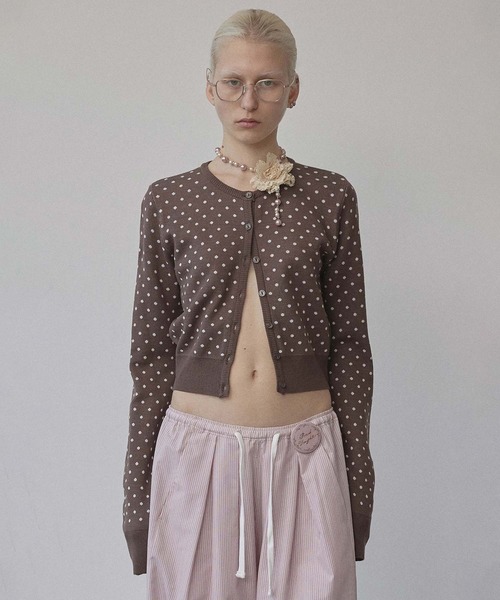 新品 SCULPTOR ドットカーディガン SCULPTOR カーディガン Polka Dot Cardigan レディース