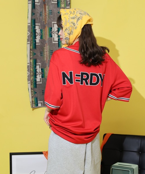 NERDY スマホショルダー tシャツ ベースボール 半袖 トラック トップ