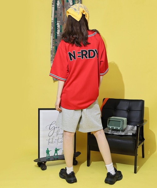 NERDY スマホショルダー tシャツ ベースボール 半袖 トラック トップ