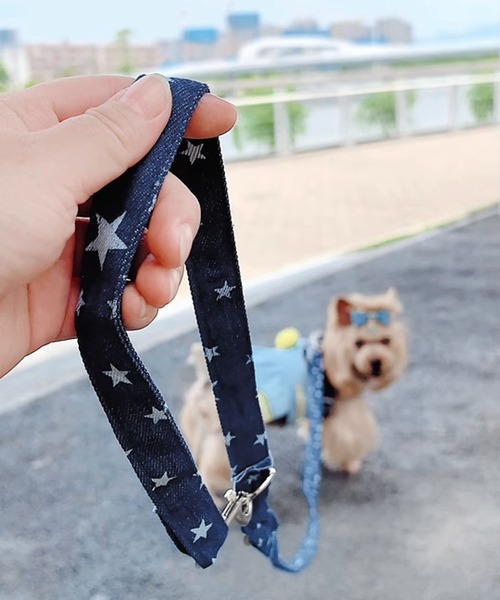 aimoha（アイモハ） 犬 ハーネス リード デニム風星柄 ハーネス