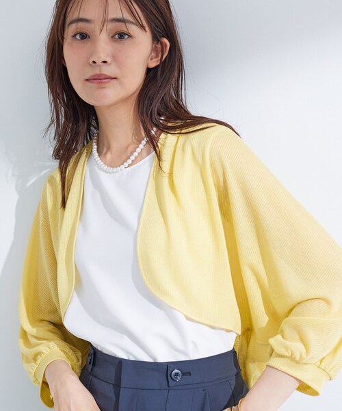 ⭐️インディヴィ INDIVI カーディガン 「接触冷感」シアーボレロ レディース
