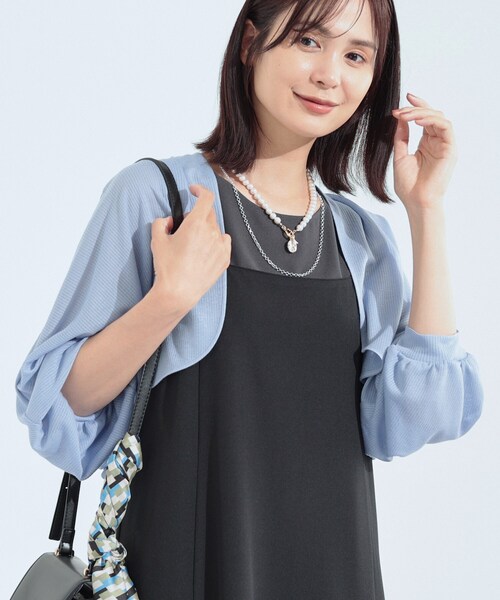 INDIVI カーディガン 「接触冷感」シアーボレロ レディース