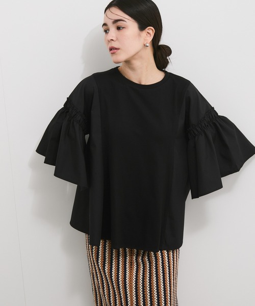 tシャツ ボリュームスリーブドッキングプルオーバー レディース