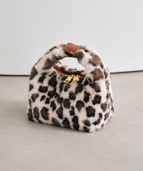 SINBONOヒョウ柄ファー ハンドバッグ green label relaxing（グリーンレーベルリラクシング） ショルダー