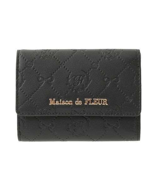 【キキ】Maison de FLEUR 財布 メゾン ド フルール Maison de FLEUR レター型ウォレット （ブラック
