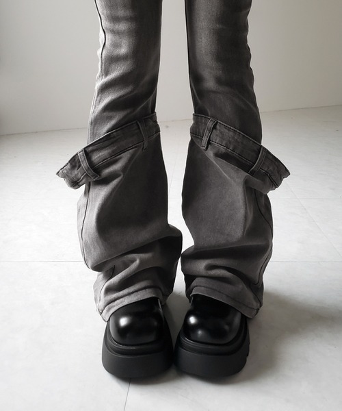 [me+em select] обработка Denim брюки SMALL черный женский 