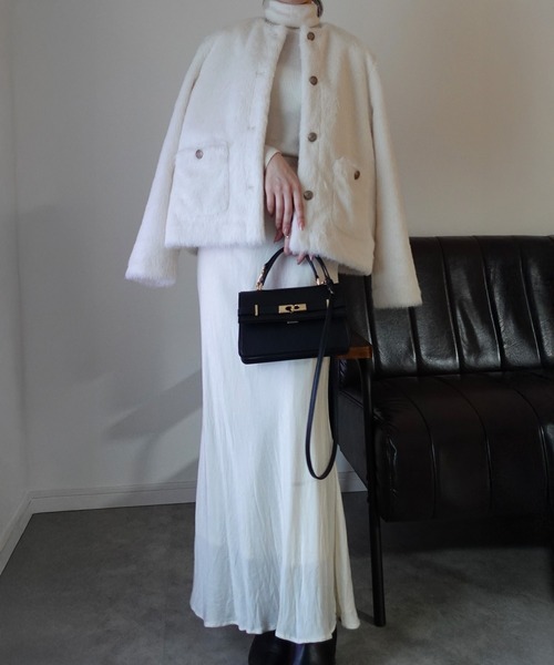 JUNOAH（ジュノア） ジャケット ノーカラージャケット 金釦フェイク