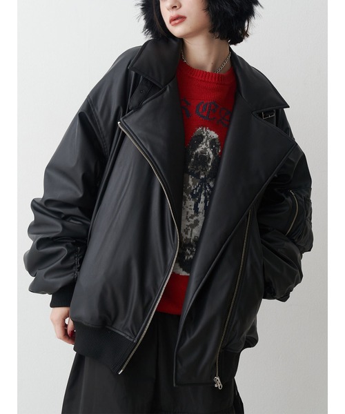 美品 90's オールレザー 短丈 MA-1 ボンバージャケット 美品 90's オールレザー 短丈 MA-1 ボンバージャケット 美品