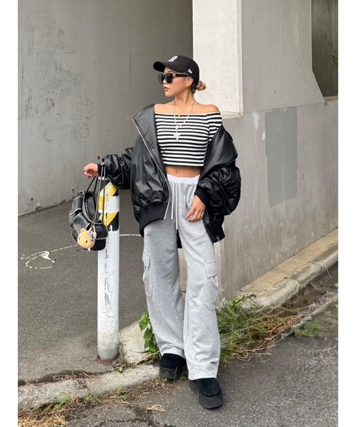 jouetie（ジュエティ） ma1 ma-1 フェイクレザーライダースMA-1