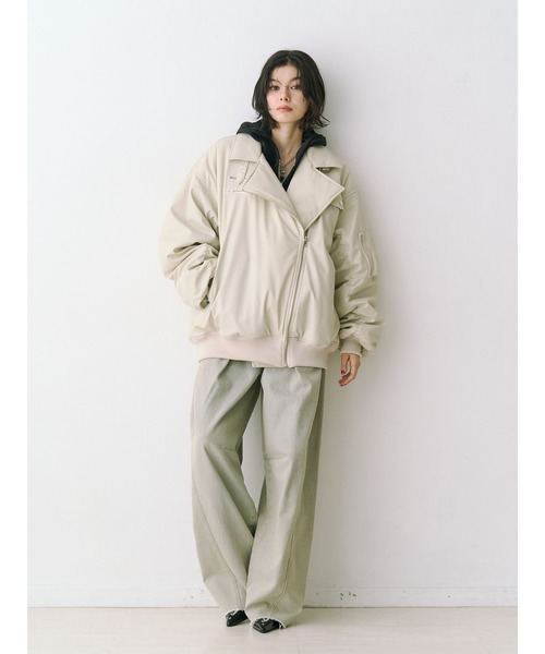 jouetie（ジュエティ） ma1 ma-1 フェイクレザーライダースMA-1