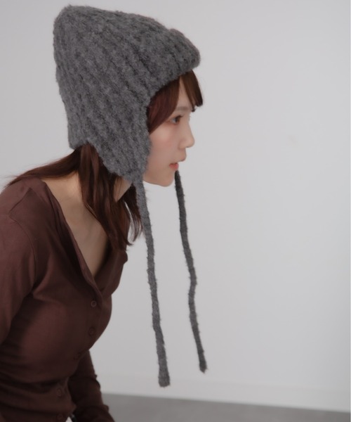Chiina ニット帽 ニットキャップ Chiina / フライトキャップ 紐付き