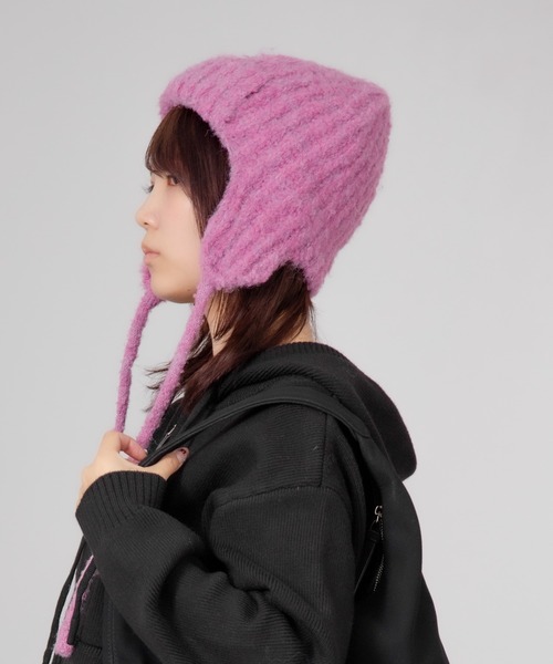 Chiina ニット帽 ニットキャップ Chiina / フライトキャップ 紐付き