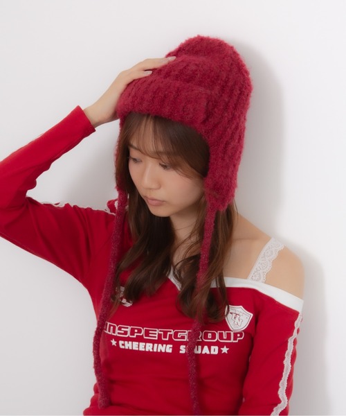 Chiina ニット帽 ニットキャップ Chiina / フライトキャップ 紐付き