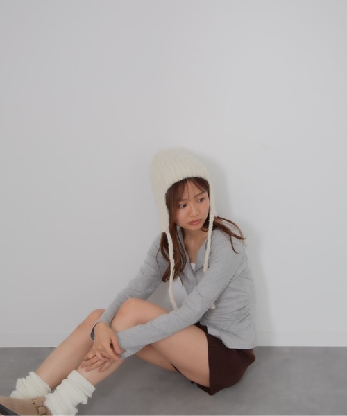 Chiina ニット帽 ニットキャップ Chiina / フライトキャップ 紐付き