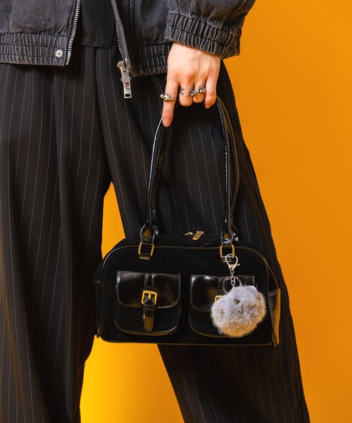 ボストンバッグ an meets zakka ベルベットロングハンドルミニボストン