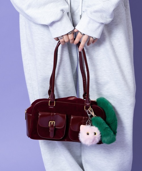 ボストンバッグ an meets zakka ベルベットロングハンドルミニボストン