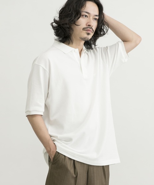 「Scye」 半袖ポロシャツ 36 レッド メンズ_画像3