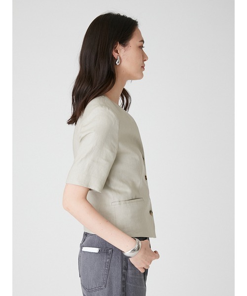 「Mila Owen」 ノーカラージャケット 0 ブラック レディース_画像6