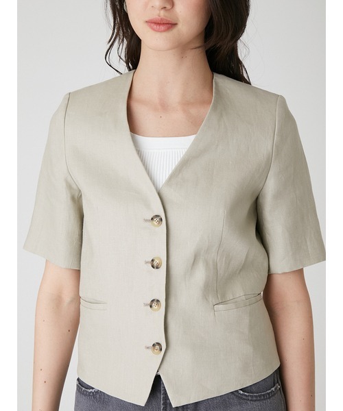 「Mila Owen」 ノーカラージャケット 0 ブラック レディース_画像7