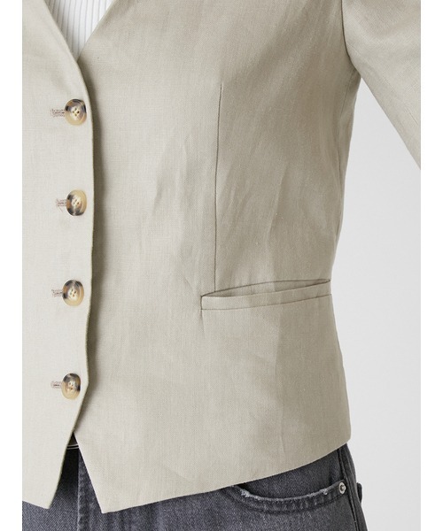 「Mila Owen」 ノーカラージャケット 0 ブラック レディース_画像9