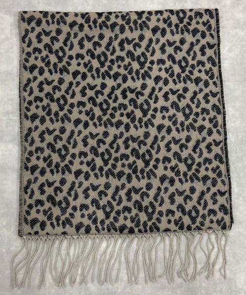 Fizz（フィズ） ストール マフラー レオパード柄ジャガード織り