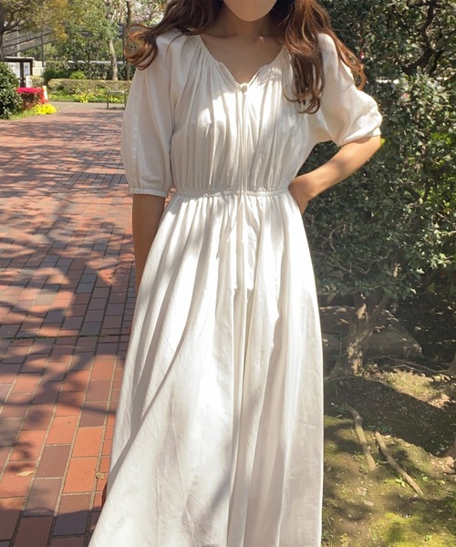 「LAUIR」 半袖ワンピース LARGE ホワイト レディース_画像5