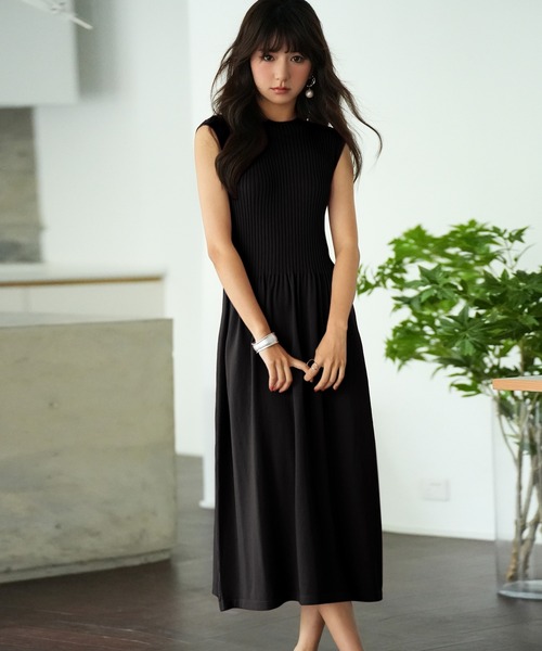 「SAISON DE PAPILLON」 ノースリーブワンピース L エンジ レディース_画像3