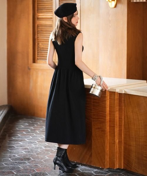 「SAISON DE PAPILLON」 ノースリーブワンピース L エンジ レディース_画像5