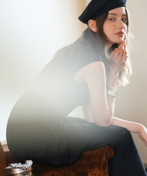 「SAISON DE PAPILLON」 ノースリーブワンピース L エンジ レディース_画像7