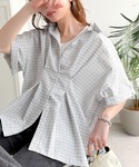 ブラウス シャツ 夏 半袖 冷房対策にも♪着る...の詳細画像3