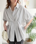 ブラウス シャツ 夏 半袖 冷房対策にも♪着る...の詳細画像2