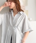 ブラウス シャツ 夏 半袖 冷房対策にも♪着る...の詳細画像5