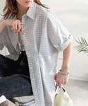 ブラウス シャツ 夏 半袖 冷房対策にも♪着る...の詳細画像1