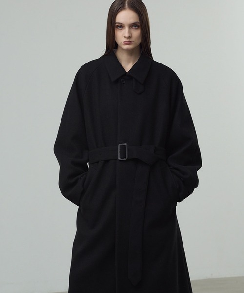 ニットコート vintage knit coat ステンカラーコート コート wool blend knit long coat /ウール