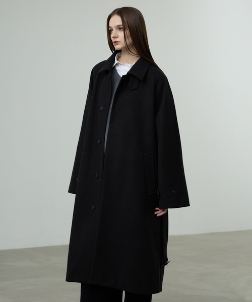 CALLNE ステンカラーコート コート 「CALLNE」Knit Melton Staincollar