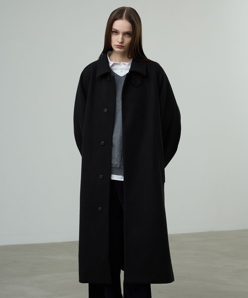 CALLNE ステンカラーコート コート 「CALLNE」Knit Melton Staincollar