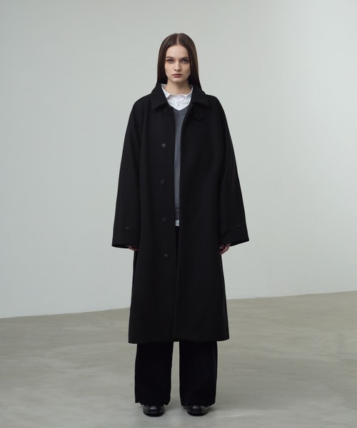 CALLNE ステンカラーコート コート 「CALLNE」Knit Melton Staincollar