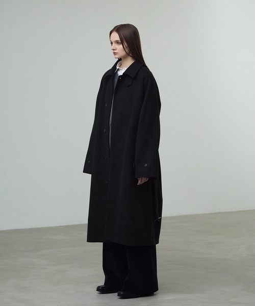 CALLNE ステンカラーコート コート 「CALLNE」Knit Melton Staincollar