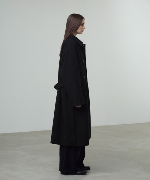 CALLNE ステンカラーコート コート 「CALLNE」Knit Melton Staincollar
