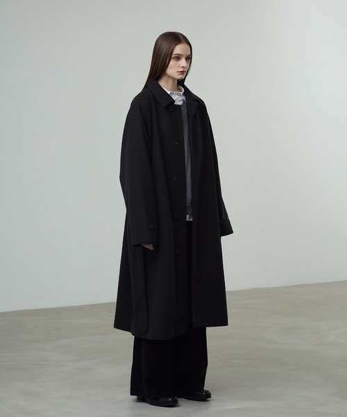 CALLNE ステンカラーコート コート 「CALLNE」Knit Melton Staincollar