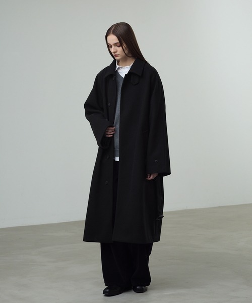 CALLNE ステンカラーコート コート 「CALLNE」Knit Melton Staincollar