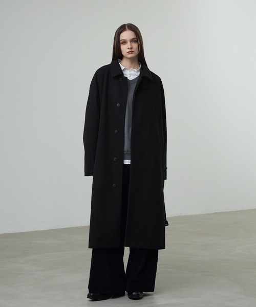 CALLNE ステンカラーコート コート 「CALLNE」Knit Melton Staincollar