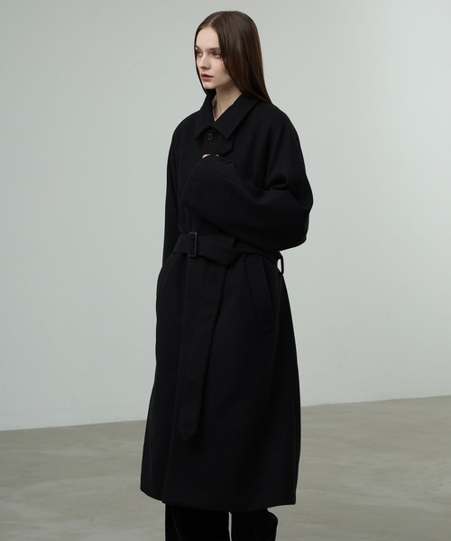 CALLNE ステンカラーコート コート 「CALLNE」Knit Melton Staincollar