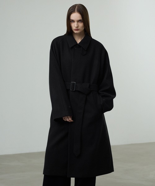 CALLNE ステンカラーコート コート 「CALLNE」Knit Melton Staincollar